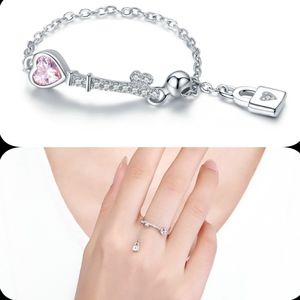 925 Heart Lock and Key Sterling Silver Ring